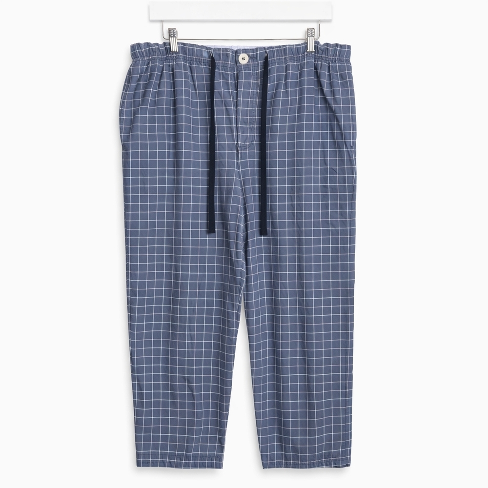 Joseph Turner Yorkshire Plaid Lounge Pants Size L Blue Check Drawstring